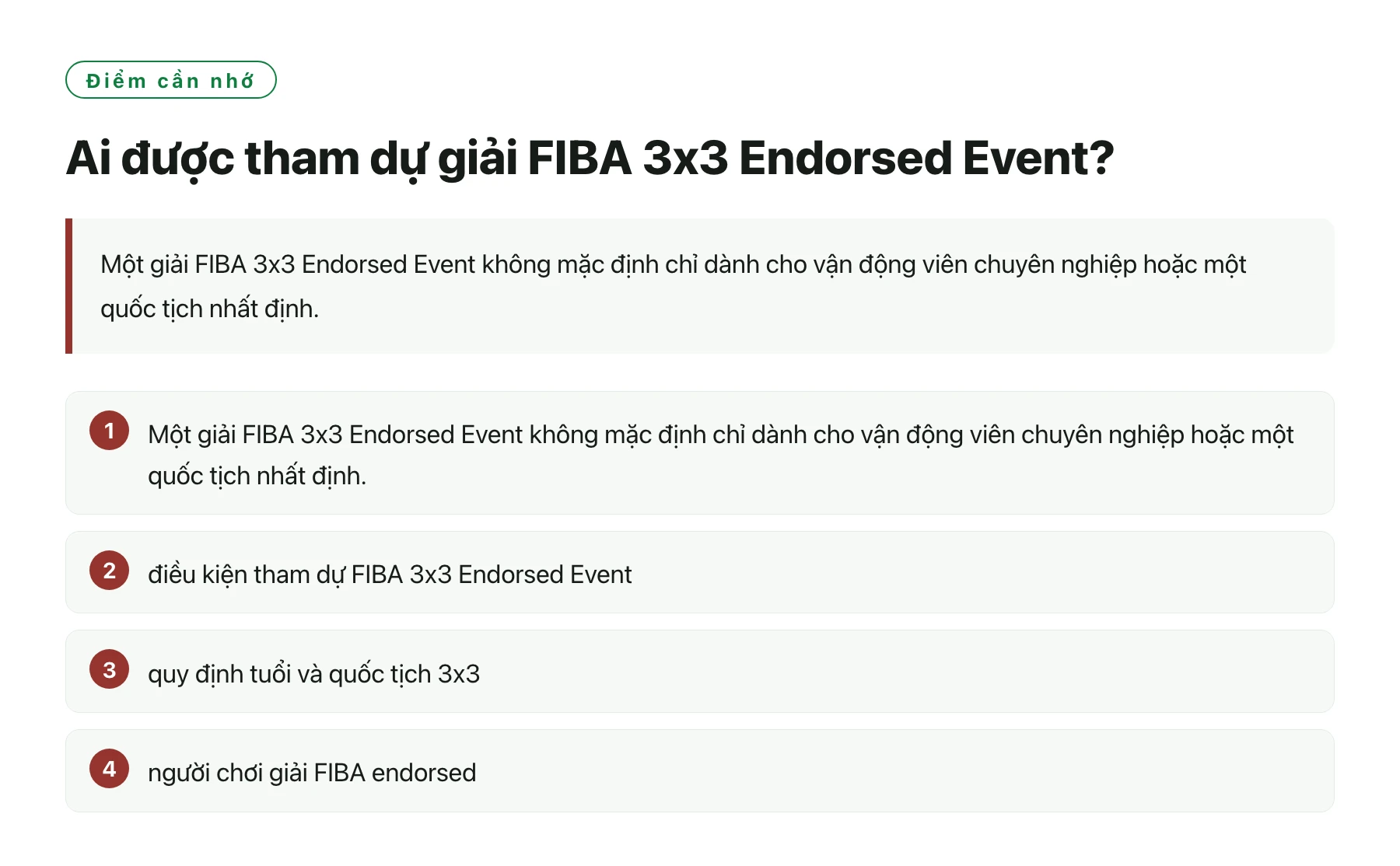 Ai được tham dự giải FIBA 3x3 Endorsed Event?——全文要点速览
