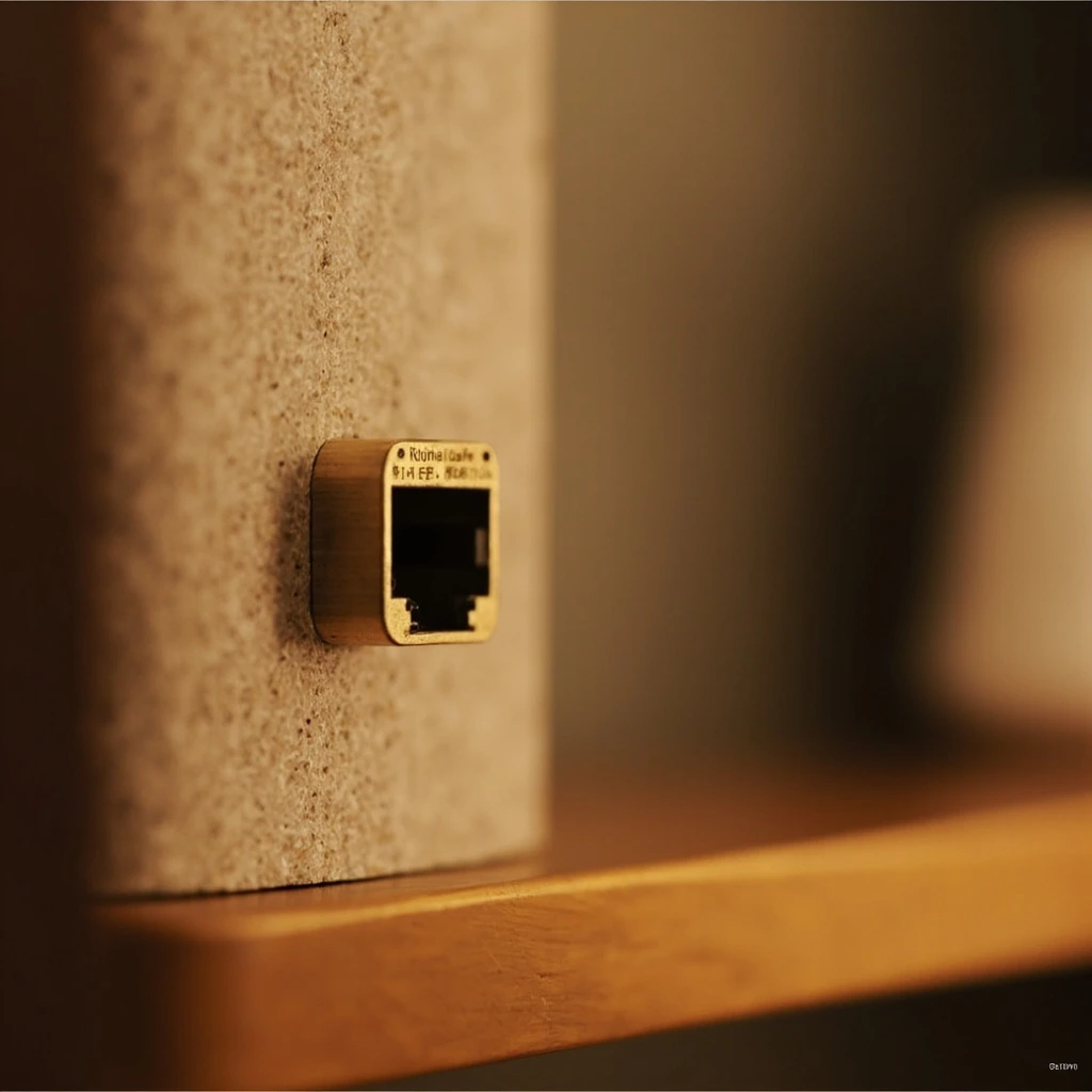 A gigabit fiber access point beside a small engraved 480 Mbps plaque